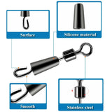 30/50PCSFishing Bearing Swivels Ball Bearing Swivel Solid Rings Fishing Connector Ocean Boat Quick Fast Link Connector