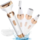 Women's Electric 4in1 Four Whole Body Epilator Usb Rechargeable Private Parts Shaver