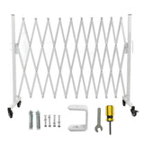 Metal Expandable Barricade Gate Folding Mobile Safety Barrier Driveway Security Flexible Retractable Fence 130in
