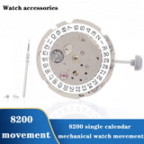 8200 Single Calendar High-Precision Automatic Mechanical Watch Movement with Handle Sier