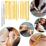 23Pcs Polymer Cutter Tools,Clay Roller,Sheet,Scraper Backing Board,Polymer Clay Shaping Sculpting For DIY Craft