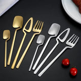 304 Stainless Steel Wall Hanging Steak Knife Fork Spoon Western Tableware Household Sanding Hanging Cup Coffee Dessert Spoon Fou