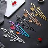 304 Stainless Steel Wall Hanging Steak Knife Fork Spoon Western Tableware Household Sanding Hanging Cup Coffee Dessert Spoon Fou