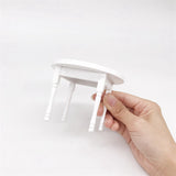 3Pcs/Set 1:12 Miniature Furniture White Wooden Dining Table With 2 Chairs Dollhouse Decorations Accessories