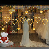 Heart shaped LED waterproof curtains with two food options - perfect for Valentine's Day