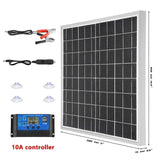 300W Solar Panel with 10A-100A Controller Set 18V ETFE Solars Plate for Home Outdoor RV Car Charging Emergency Energy Storage
