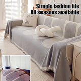 Geometric design high-end towel/double-sided anti-cat scratch towel/four-season sofa cover