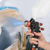 HVLP Spray Kit 1.3mm Nozzle 600ml Fluid Cup Gravity Feed Air Sprayer Mini Handheld Paint Spraying Gun for Painting