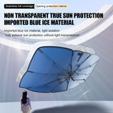 Foldable Sun Shade with Ring Pull Cord Front Windshield Car Sunshade Umbrella for Sedan SUV Pickup
