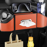 For All Fit Back PU Leather Storage Bag Waterproof Seat Organizer Foldable Multipurpose Car