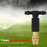 30PCS PVC Outdoor Misting Cooling System Garden Irrigation Yard Watering 1/4'' Brass Atomizer Adjustable Micro Sprinklers