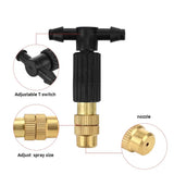 30PCS PVC Outdoor Misting Cooling System Garden Irrigation Yard Watering 1/4'' Brass Atomizer Adjustable Micro Sprinklers