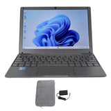 10.1 Inch Mini Laptop 8GB RAM 128GB SSD 800X1280 Resolution 0.3MP Camera Portable Laptop for Windows 11 US Plug 100?240V Grey