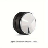 1set Coffee Tamper 2 In 1 Double-headed Anti-slip 51/53/58mm Cloth Powder Adjust The Height Of The Flat Bottom Three-leaf Macaron