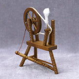 1:12 Scale Dollhouse Miniature Hand Reeling hine Wooden Retro Mini Spinning Wheel Brown