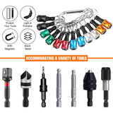 12PCS 1/4Inch Hex Shank Screwdriver Extension Bar Keychain Screw Adapter Drill Bits Holder (6 Colors)