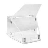 Plastic Dustproof Grinding Box with LED Lighting Model Polishing and Engraving Box with 2 Holes Convenient Craft Box