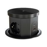 (Black) Concealed Tabletops Retractable Outlet Hydraulic Damping Lifting Outlets Electric Lifting Socket Universals Power Outlet  Black