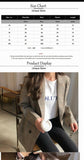 Office Ldies Notcd Collr Plid Wo Blzer Double Brested Autumn