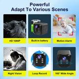 WD19 1080P 160° Wide Angle Camera with Night Vision Motion Detection Video Recorder for Home Security Mini Wifi Cameras