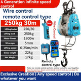 The 4th Generation Stepless Speed Regulation Brushless Variable Frequency Electric Hoist 220V Suspension Lifting Household Crane