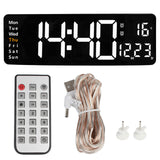 Electronic Temperature Date Week Display Memory Alarms Clocks Remote Control Table Wall-mounted Dual LED Digital Wall Clock