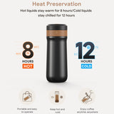 320ML Portable French Press Coffee Maker with Plunger Filter Stainless Steel Car Vacuum Bottle Insulated Travel Mug
