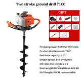 52/71CC 2-Stroke Post Digger Earth Auger - Gasoline Powered Hole Digging Machine for Agriculture