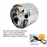 10/12inch Pipe Exhaust Duct Ceig Air Ventilation Blower Booster Window Toilet Kitchen Wall Extractor Industrial Fan