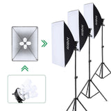 Professional Photography Studio Lighting Kit - 12x 45W Bulbs, Softbox, Stands & Backdrops