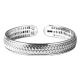 Silver S999 Braided Hemp Rope Heart Sutra Bracelet