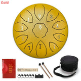 Tune Percussion Musical Instrument 8 Inch Steel Tongue Drum For Beginner Tune Hand Drum Pad Sticks Carrying Bag Percussion