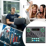 Profsssional v9 Multifunctional USB Live Sound Card Audio Mixer Soundcard for YouTube gaming livestream Recording Home Kareoke