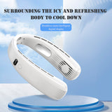 New Fan Portable Bladeless Hanging Neck 3000mAh Rechargeable Hand-free Air Cooler 5 Speed Mini Summer Sports Fans