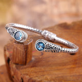 Handmade Indonesian style ladies topaz bracelet