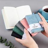 Stylish Portable Diary Notebook with Elastic Strap Bookmark Ribbon Design for Home