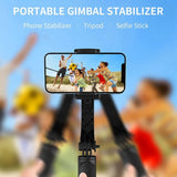 Foldable Wireless Tripod Gimbal Stabilizer Selfie Stick Black With Bluetooth Shutter Monopod For IOS Android