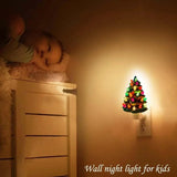 Mini Bedside Lamp Resinous Christmas Tree Night Light Two Colours Ceramic