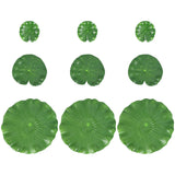 Pack Of 9 Artificial ating Foam Lotus Leaves Water Lily Pads Ornaments Green | Perfect for Patio Koi Fish Pond Pool Aquarium