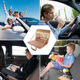 Multifunctional Steering Wheel Cute Cartoon Seat Back Hanging Car Folding Table Storage Bag Accessories