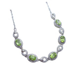 925 Silver Inlaid Natural Olivine Bracelet