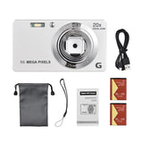 4K U-ltra H-D 56MP Portable Digital Camera 2.7-inch TFT Screen 20X Zoom Anti-shaking with 2pcs Batteries for Kids Teens Gift