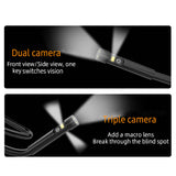 IP67 Triple Endoscope 7-inch IPS Color Screen Borescope with 6 LED Lights 1080P Photos Videos Snake Camera