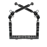Dual Handle Handheld Stabilizer Diving Tray Grip W/ Double ball light arm Clip