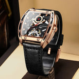 GUANQIN Brand Mechanical Automation Watch For Men Steel shell Waterproof Leather Men's watches Sapphire mirror Luminous Clock