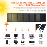 100W Foldable Solar Panel with Portable Folding Bag - USB+DC Output Solar Charger for Outdoor Supply. Power Generator for Mobile Phone