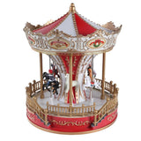 Traditional Christmas Lighted Whirligig Horses with Music for Holiday Gifting
