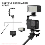 Metal Frame with Cold Shoe Mount for GoPro Hero 11 10 9 8 7 Dji Action 3 Camera Accessories Mounts for Lighting Mic Stick Attach