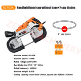 Portable 220V Electric hine Capacity Hand held Band Saw For Cutting Stainless Steel Aluminum Metal PVC Wood