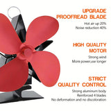 1pc Heat Powered Stove Fan 4-Blade Wood Burning Stove Fireplace Fan Silent Motors Heat Powered Circulates Home Eco Efficient Heat Distribution For Gas/Pellet/Wood/Log Stoves Thanksgiving Halloween Christmas Gift Fall Winter Essential